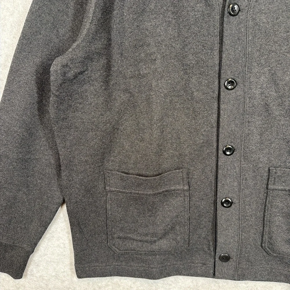 BANANA REPUBLIC Charcoal Gray Cardigan Sweater XL Tall Pockets Casual NWT